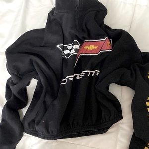 Black Cropped Racer hoodie